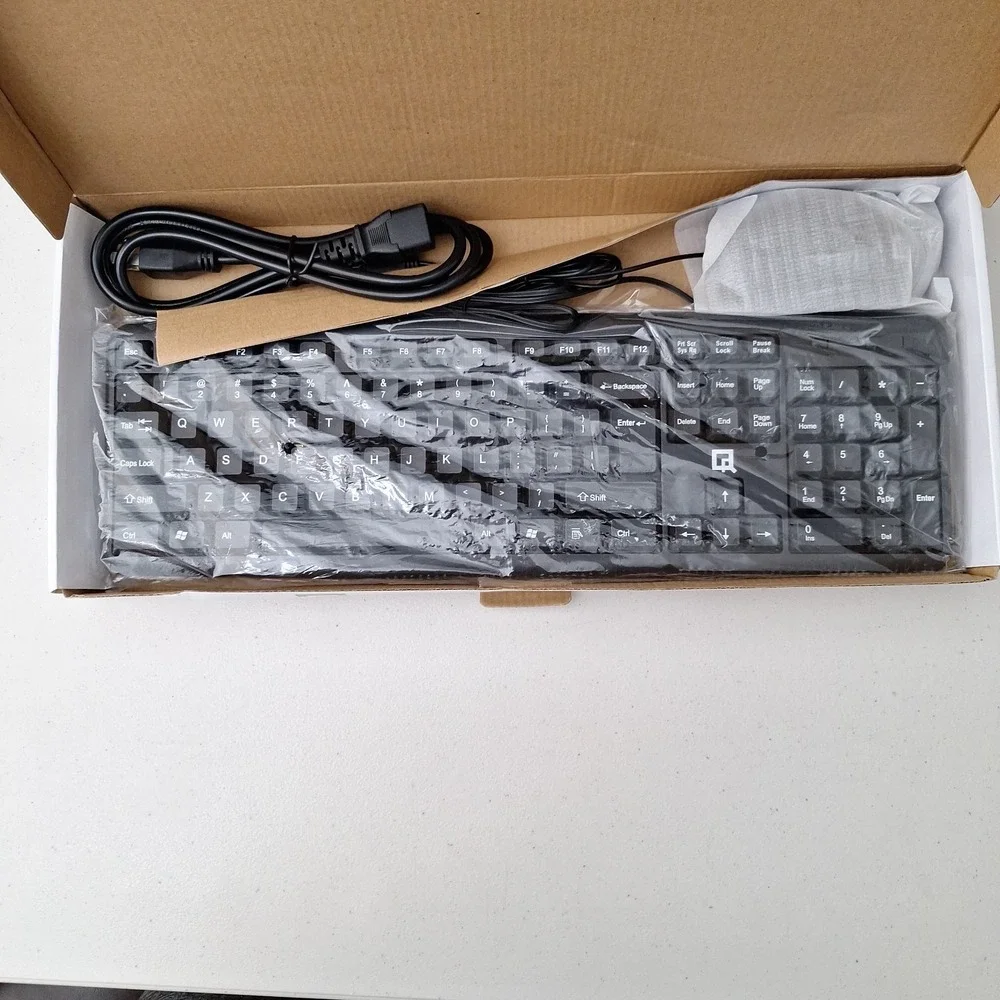 QR Computers Wired Keyboard & Optical Mouse Set QR-60 NEW, Open Box